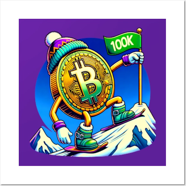 Bitcoin - 100K Wall Art by Neon Galaxia